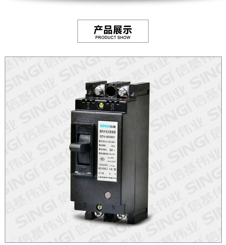 Singi Dz15 40A 3ka Molded Case Circuit Breaker MCCB