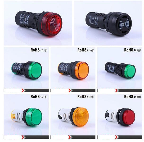 Ad16 - 22sm 22mm 12V 24V 220V Flash Buzzer Alarm with Indicator Light